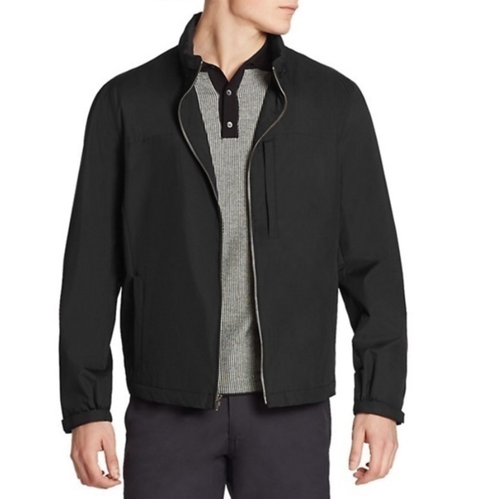 Saks Fifth Avenue Black Dry Fit Zip Up Jac…